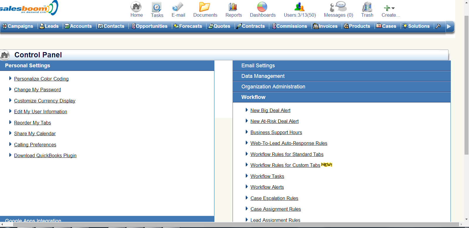Cloud-crm-workflow-management-screenshot | Salesboom cloud crm software
