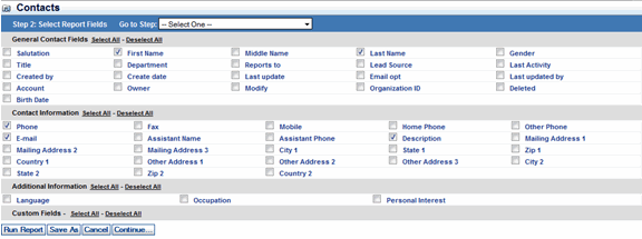 contact report fields
