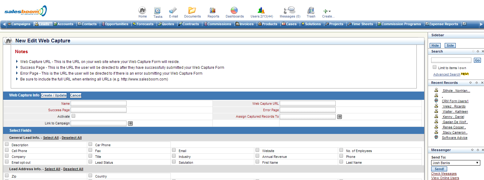 CRM-Web-Capture-tool-screenshots | Cloud CRM