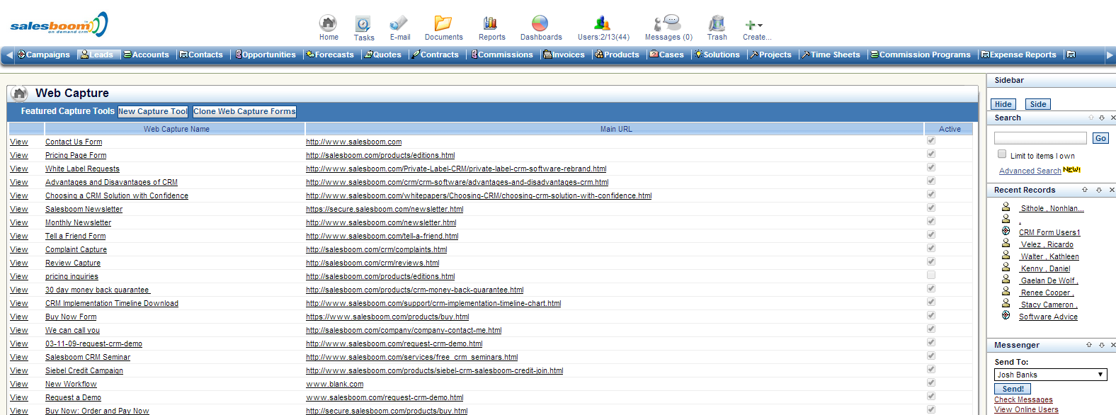 CRM-Web-Capture-tool-ssnapshot | Cloud CRM