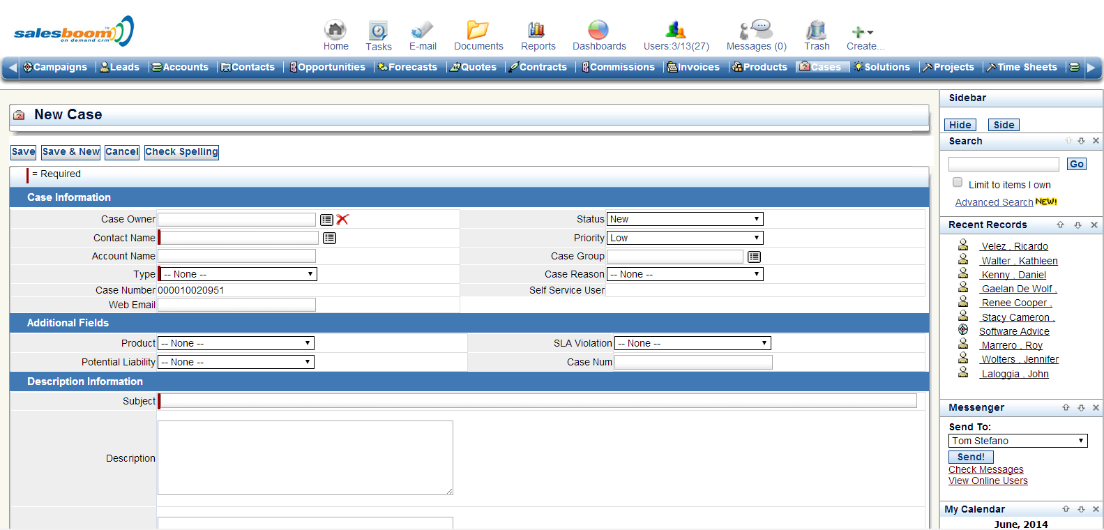 CRM Case Management Software and Knowledge Management Software Screenshot
