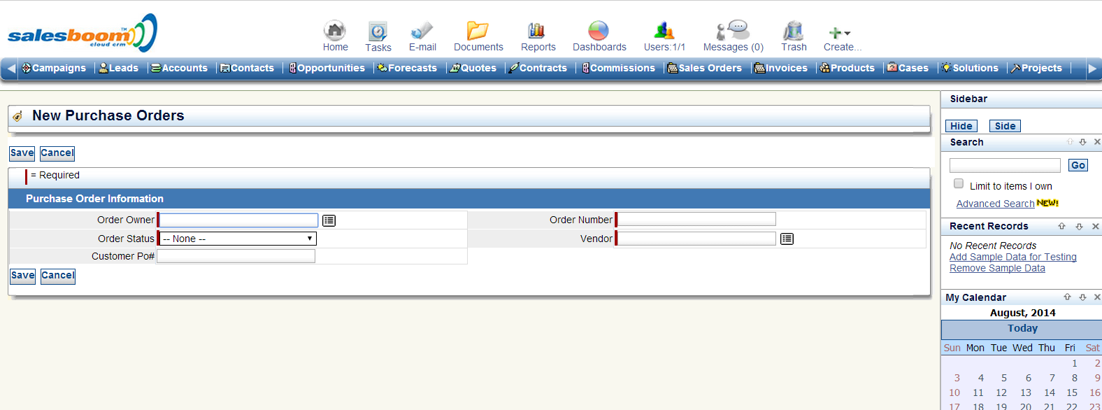 crm-purchase-order-screenshot | Salesboom cloud CRM