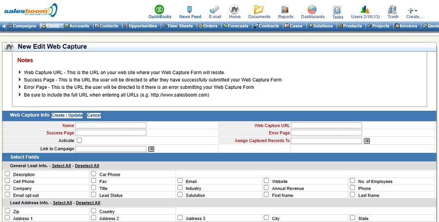 Field selection drag and drop interface